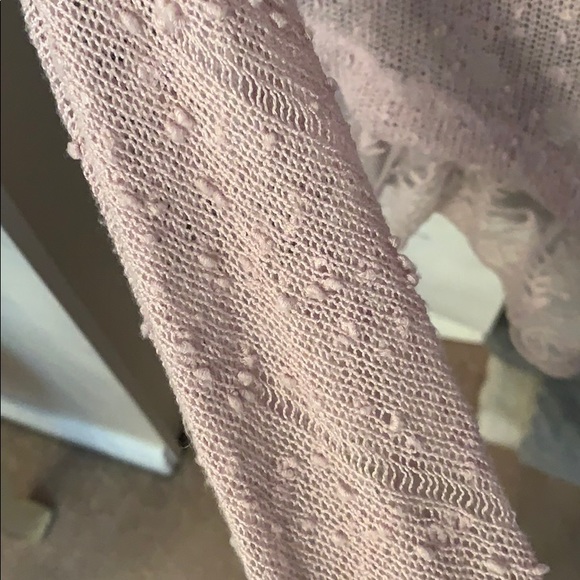 American Eagle Pastel Lilac Sweater w/ Lace Trim - Picture 5 of 5